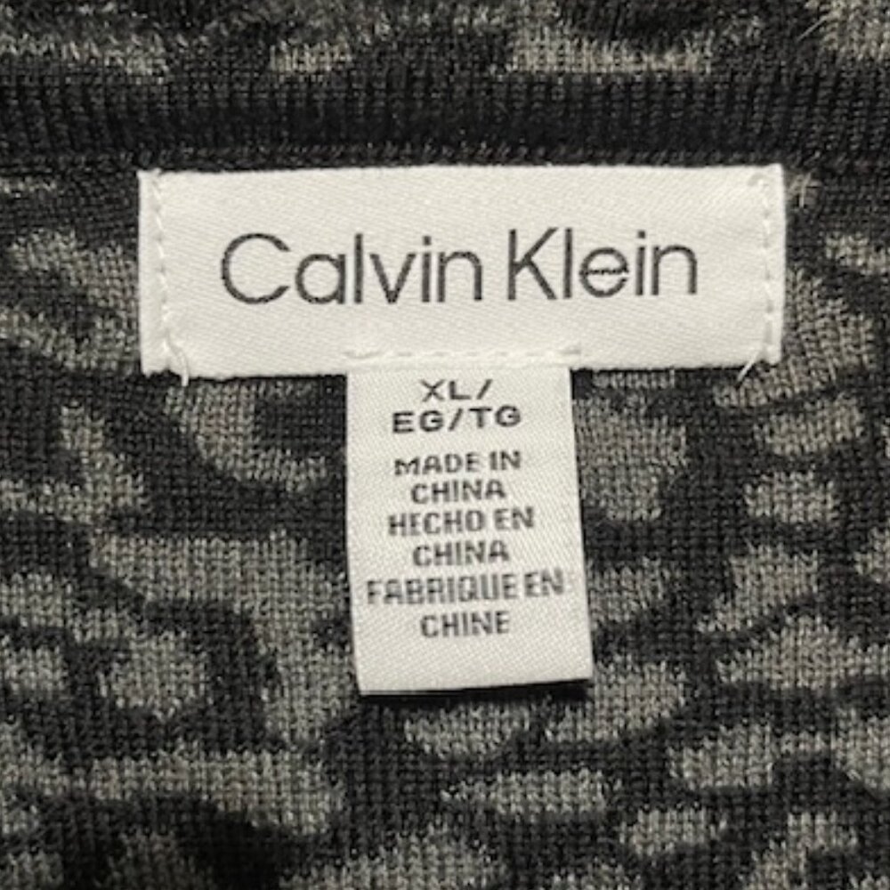 NEW Calvin Klein XL Cowlneck Grey Black Leopard Tunic Sweater - Picture 4 of 8